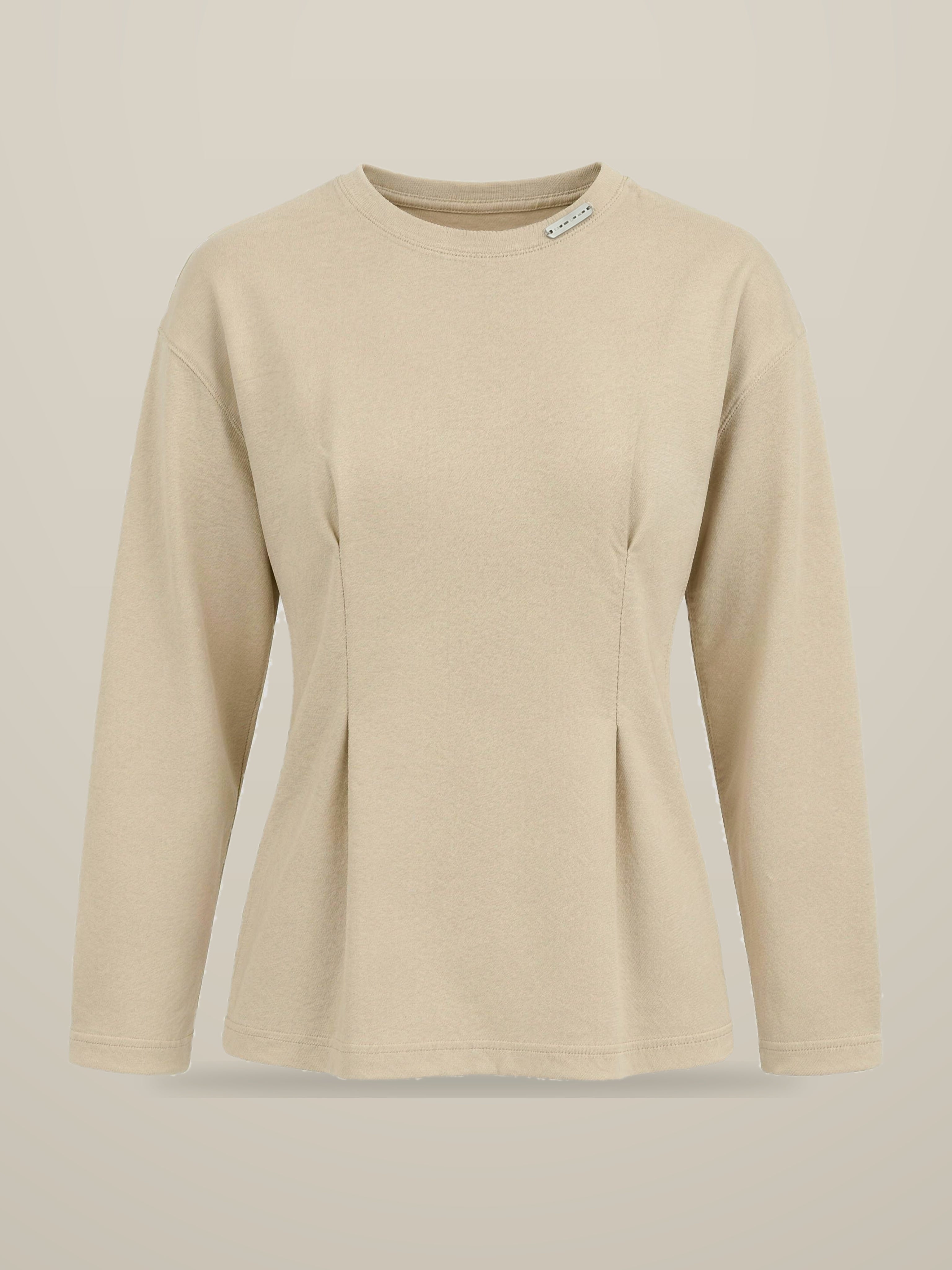 KAF Women's Long-Sleeve Tee — Beige, front
