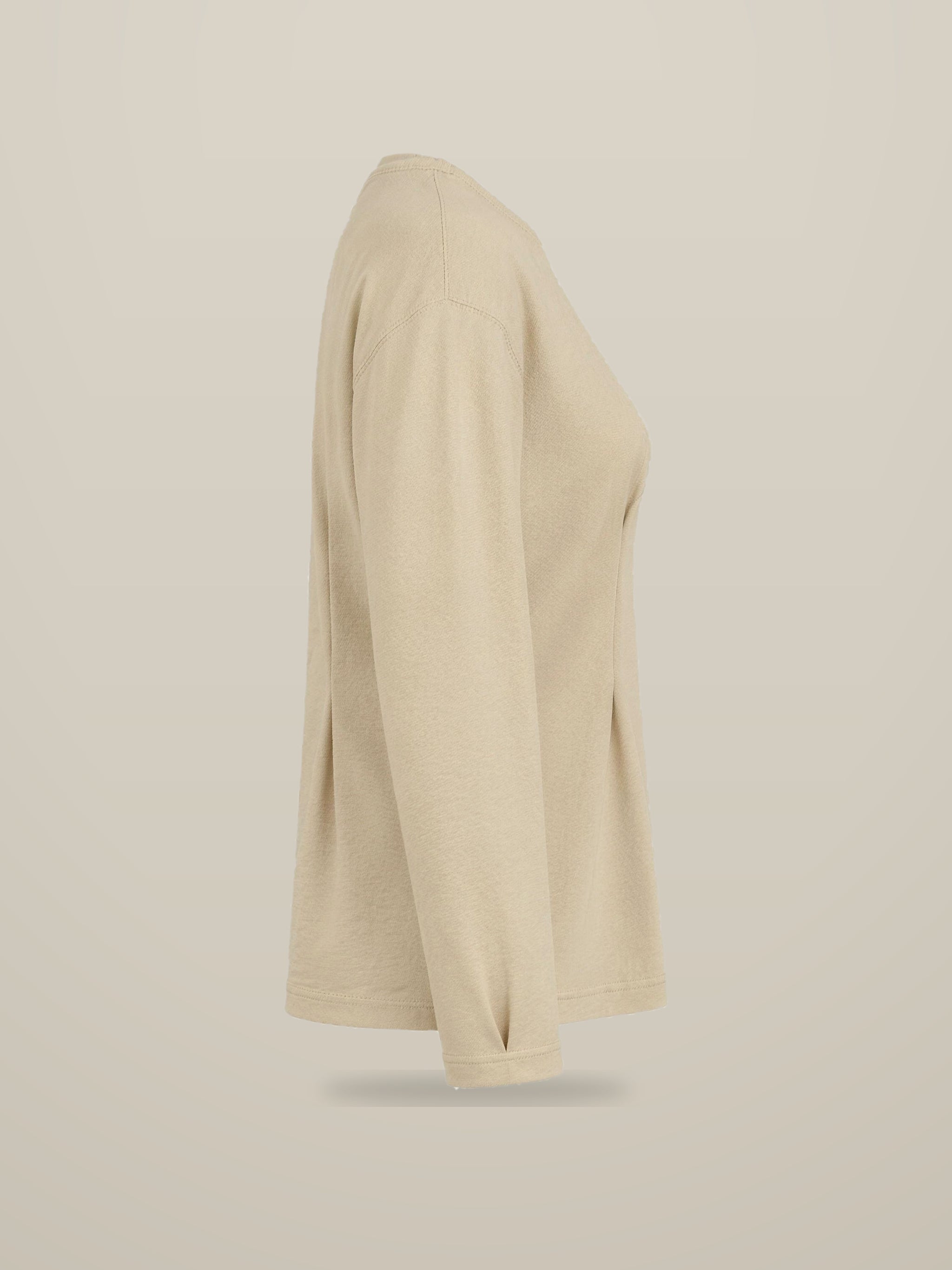 KAF Women's Long-Sleeve Tee — Beige, side
