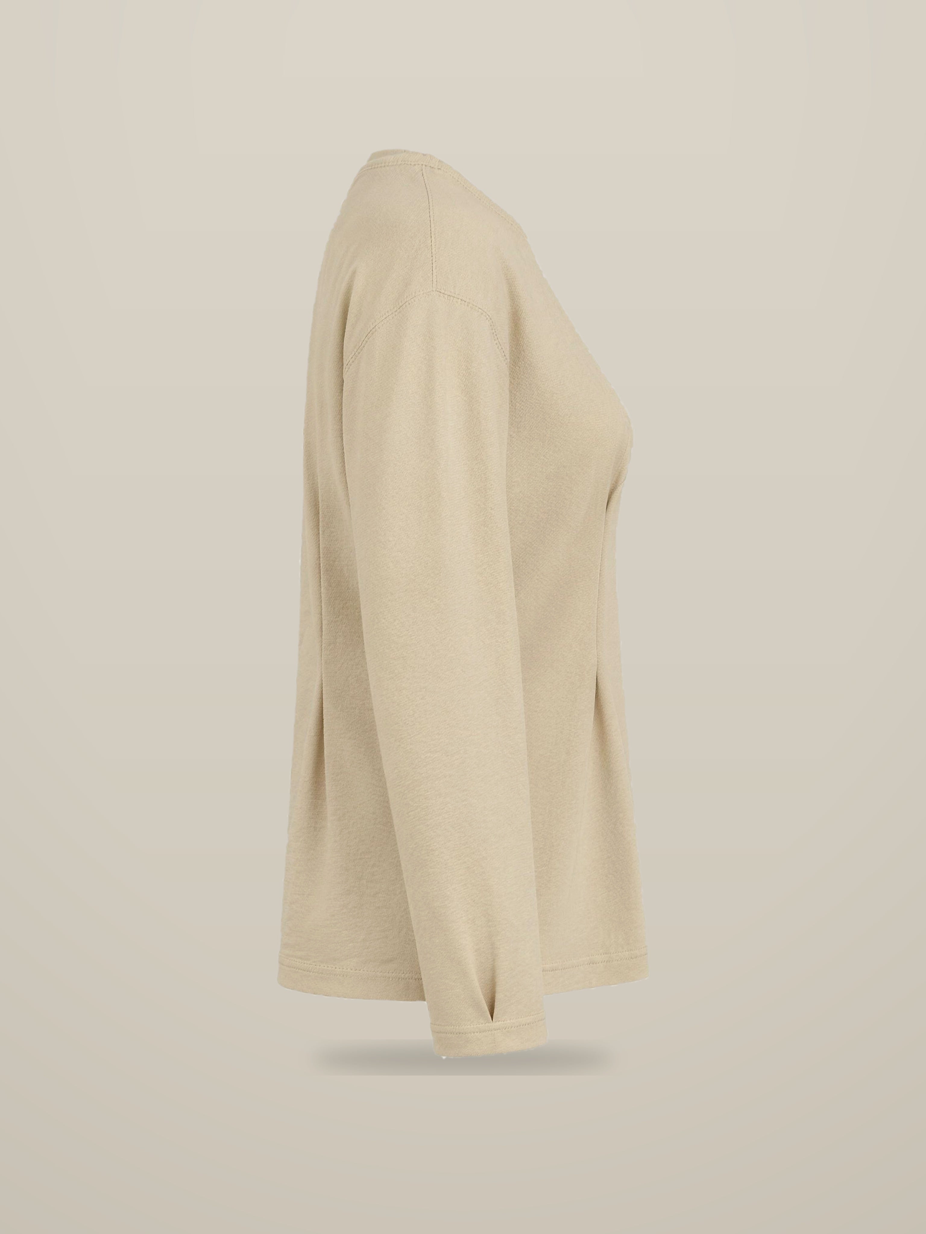 KAF Women's Long-Sleeve Tee — Beige, side