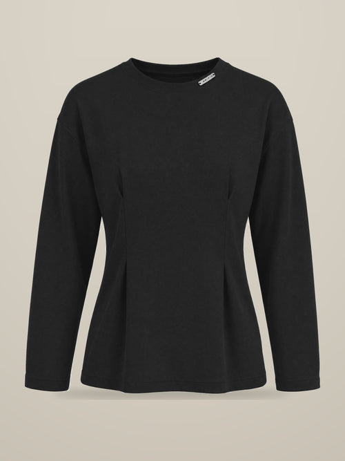 KAF Women's Long-Sleeve Tee — Black, front