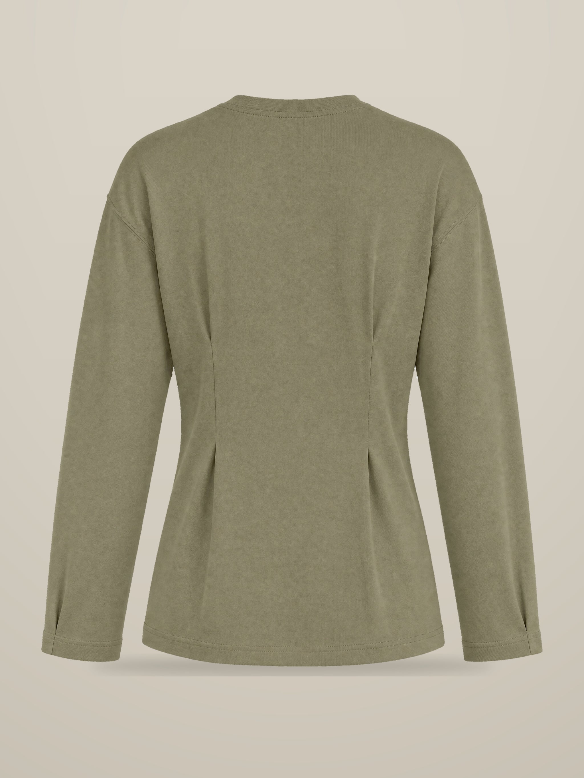 KAF Women's Long-Sleeve Tee — Olive, back